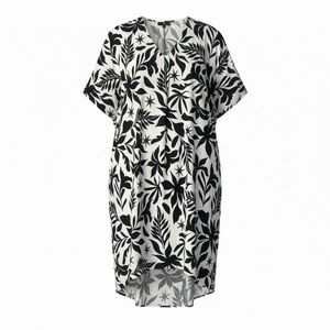 Fred David Lounge Caftan Style Dress Black & White Size 2X